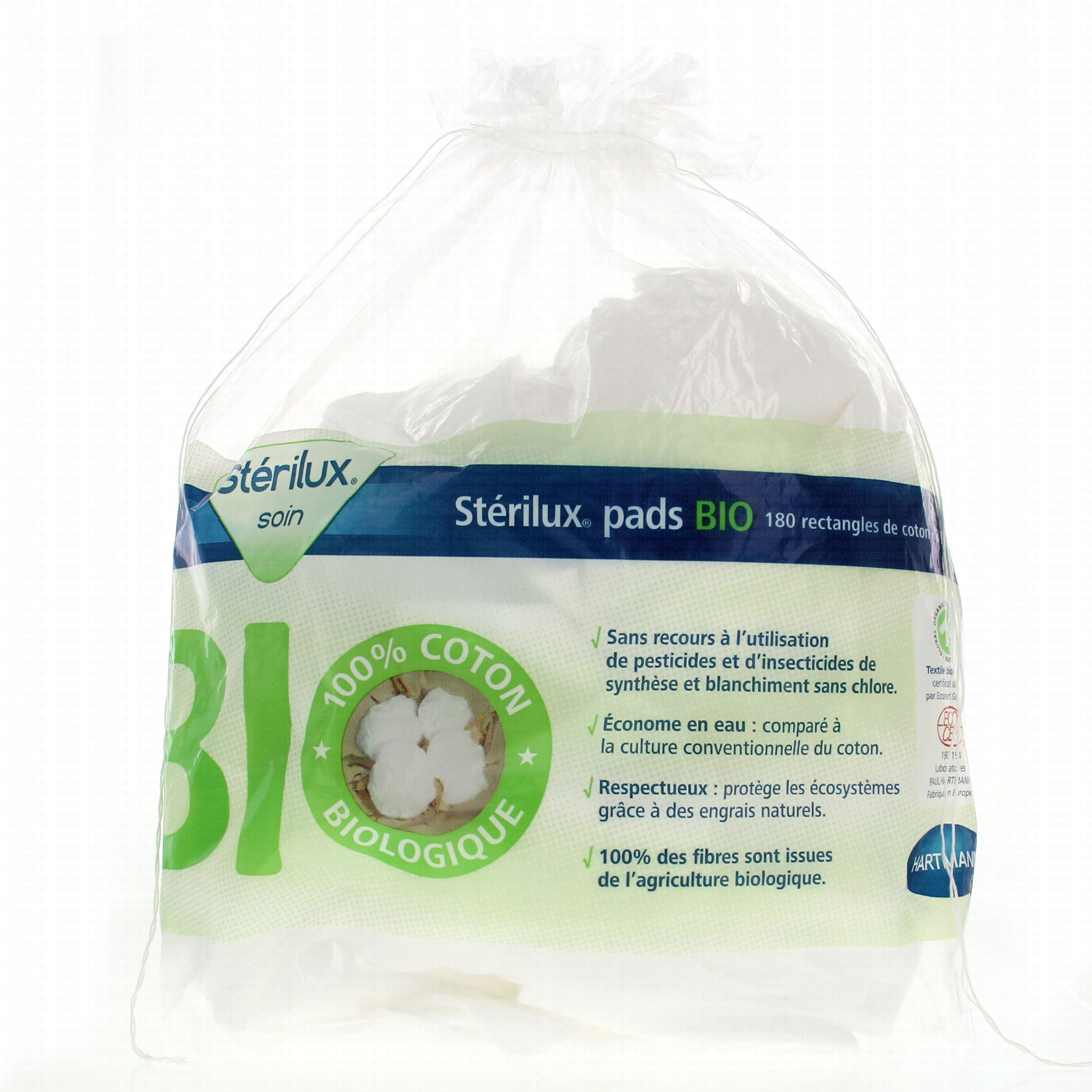 Hartmann Sterilux Pads Bio 180 Rectangles De Coton 8 X 10cm Parapharmacie En Ligne Prado Mermoz
