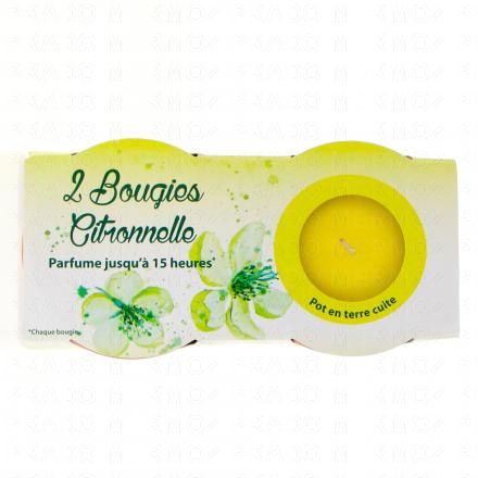 STOP INSECTES Bougies citronnelle parfumée jusqu'à 15h (pot en terre cuite)