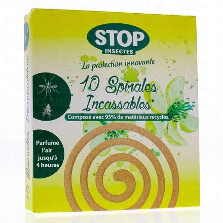 STOP INSECTES Spirales incassables citronnelle x10