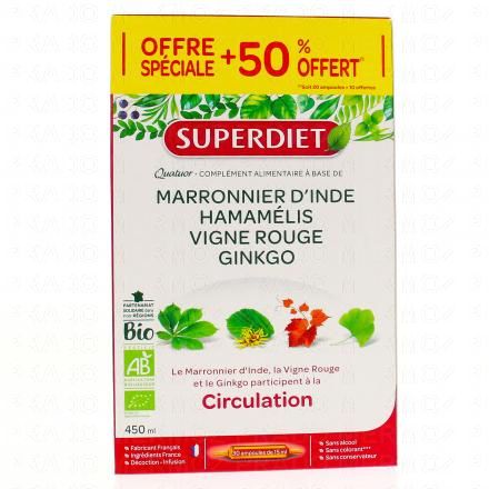 SUPERDIET Quatuor circulation (boîte de 20 ampoules + 10)