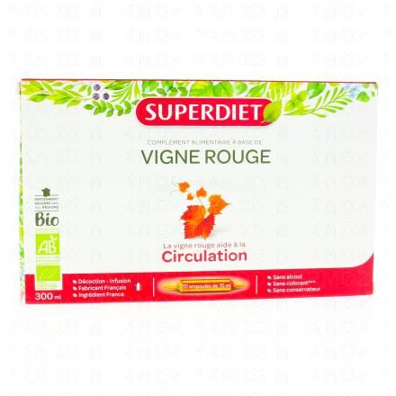 SUPERDIET Circulation vigne rouge bio 20 ampoules