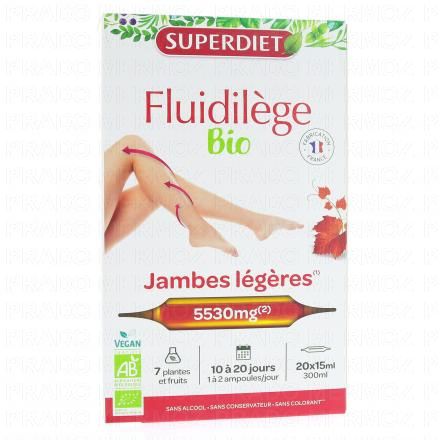 SUPERDIET Fluidilège circulation bio 20 ampoules