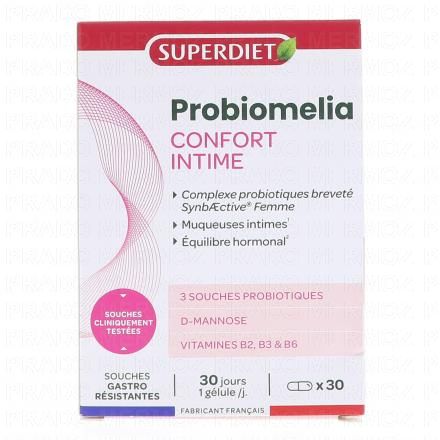 SUPERDIET Probiomelia Confort Intime 30 g&eacute;lules