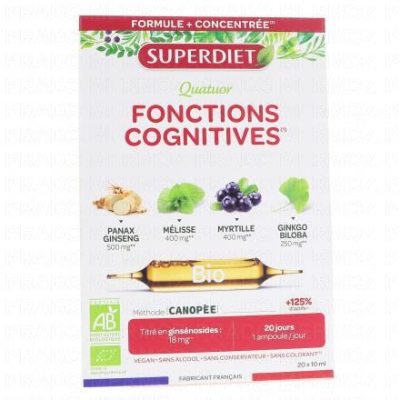 Quatuor Fonctions Cognitives 20 ampoules de 15ml 3