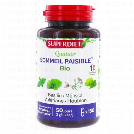 SUPERDIET Quatuor Sommeil Paisible Bio 150 gélules