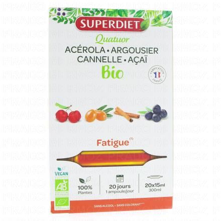 SUPERDIET Quatuor tonus et energie bio 20 ampoules