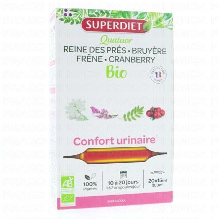 SUPERDIET Quatuor urinaire bio 20 ampoules