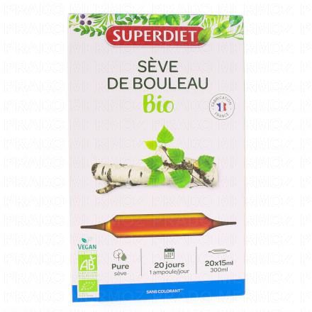 SUPERDIET Sève de bouleau bio ampoule 20 ampoules