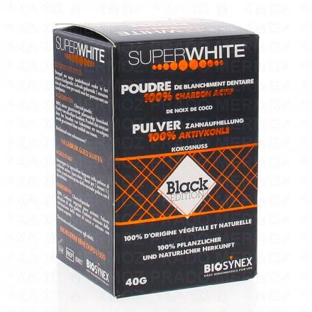 SUPERWHITE Poudre de blanchiment dentaire au charbon actif 40g