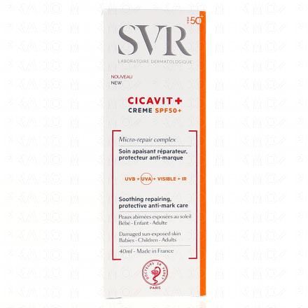 SVR Cicavit+ soin apaisant réparateur protecteur anti-marque peaux abimées exposées au soleil SPF50+ tube 40ml