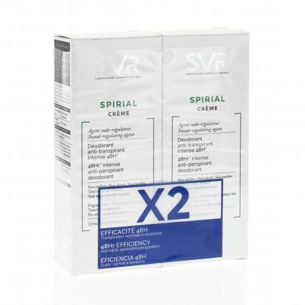 SVR Spirial déodorant anti-transpirant crème lot de 2 x 50ml