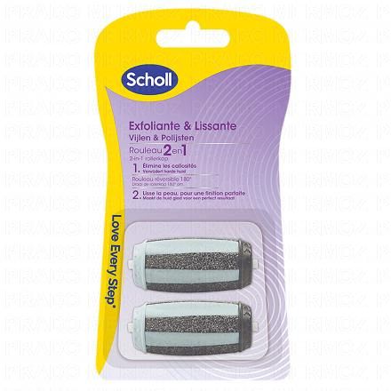 Scholl Rouleaux de Remplacement 2 en 1 Exfoliant & Lissant pour Râpe Electrique