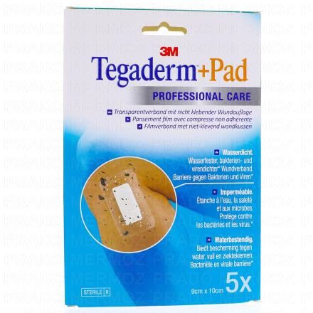 Tegaderm +Pad - Professional care - Pansement transparent avec compresse 5 pansements 9cm x 10cm