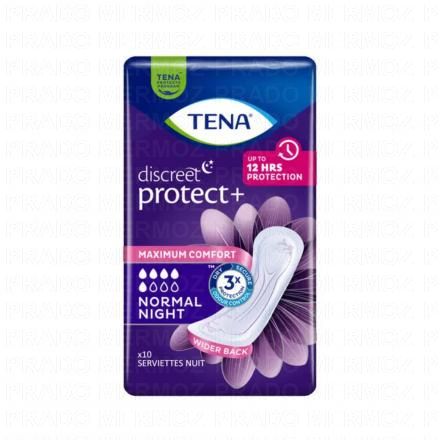 TENA Discreet - Serviettes hygiéniques nuit normal x10 serviettes