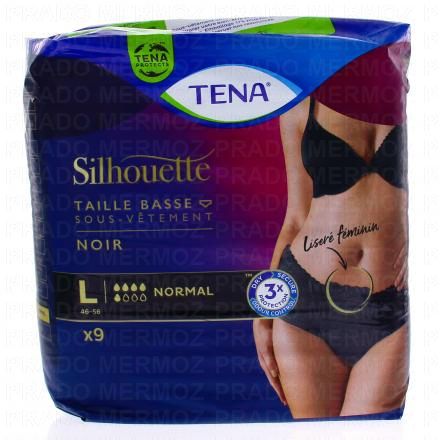 Sous-vêtement fuites urinaire Normal noir - taille l (taille basse) x9 unités
