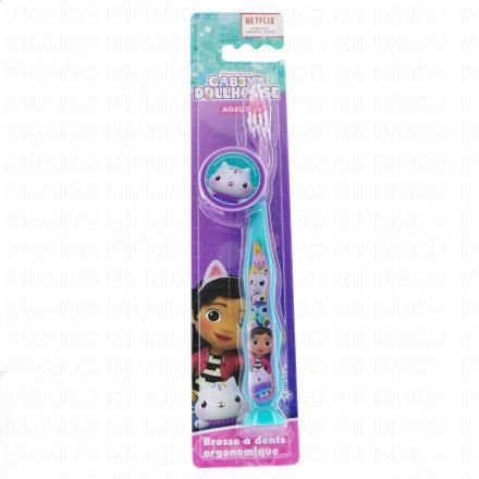 TINOKOU Brosse à dent ergonomique avec capuchon (gabby's dollhouse)