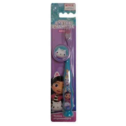 TINOKOU Brosse &agrave; dent ergonomique avec capuchon (gabby's dollhouse)