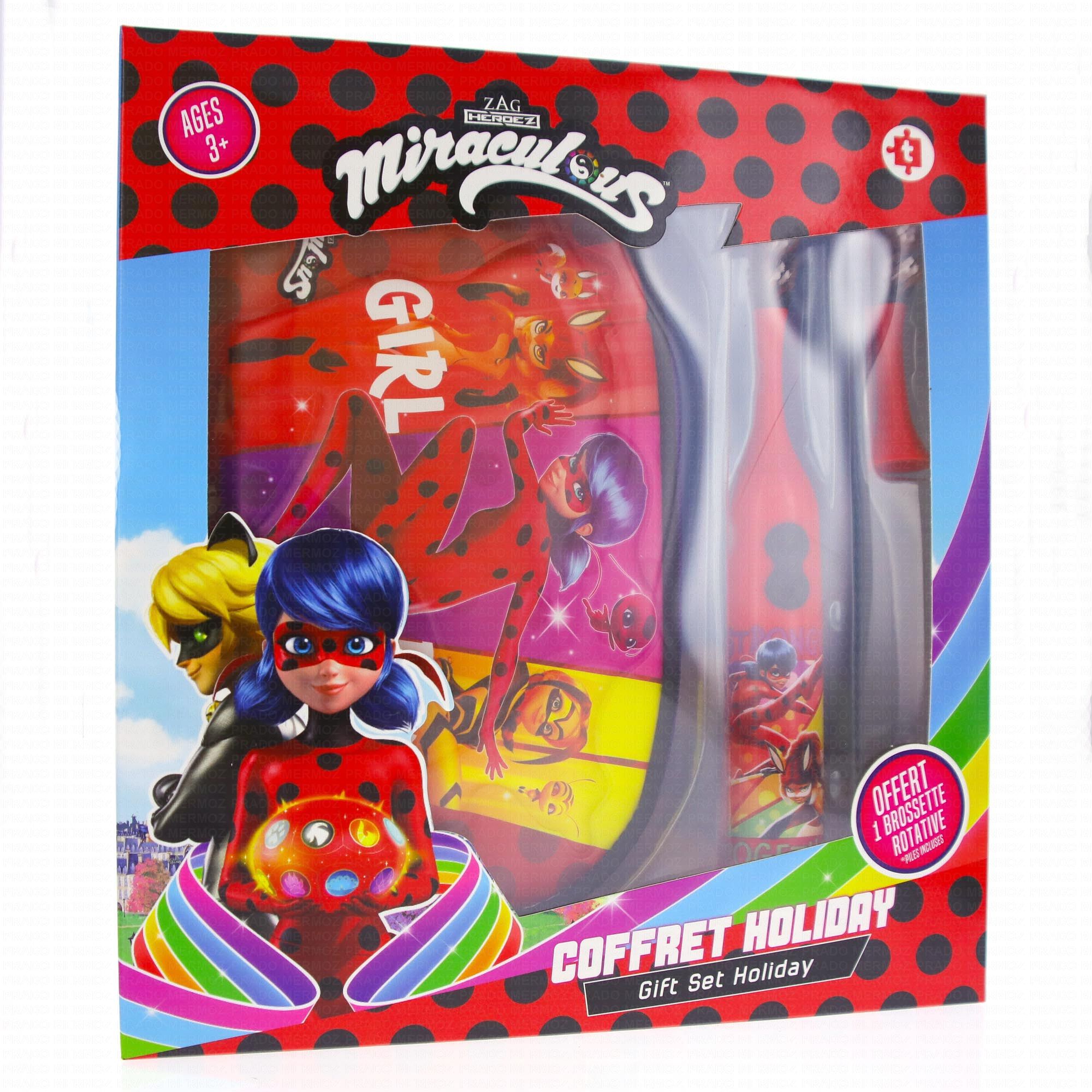 TINOKOU Coffret Miraculous brosse à dents + trousse