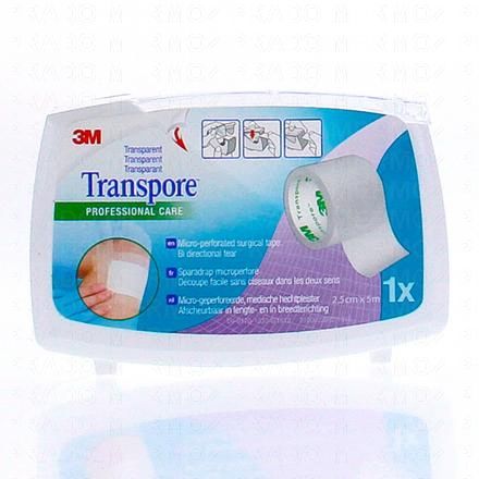 Transpore - Sparadra micro performé transparent 5cmx5m 2.5cm x 2.5cm 2