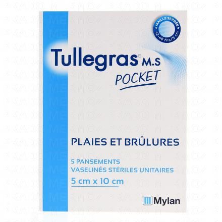 Tulle Gras M.S Plaies et brûlures boite de 5 de 5cm x 10cm