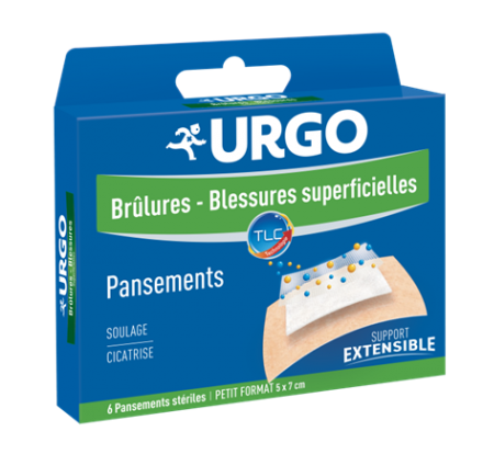 URGO Brûlures blessures superficielles petit format boîte de 6