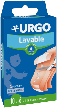 URGO pansement lavable 10cm x 6cm - 10 bandes à découper