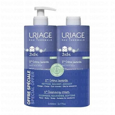 URIAGE 1ers Soins bébé - 1ère Crème Lavante (2 x 500ml)