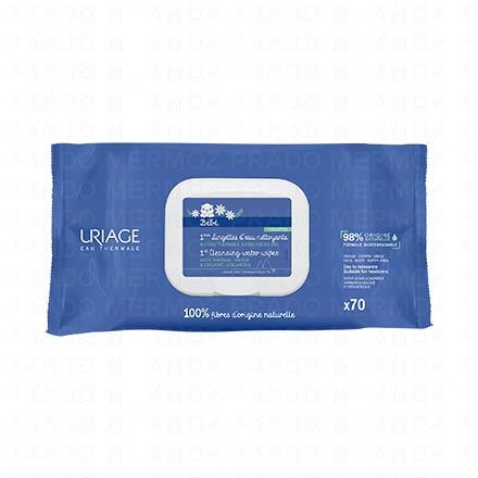 URIAGE 1ers Soins bébé - 1ère Lingettes d'eau nettoyantes paquet de 70