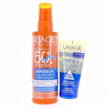 URIAGE Bariesun - Spray Solaire Enfant Hydratant SPF50+ 200ml + X&eacute;mose C8+ Huile Lavante Anti-Grattage 50ml Offerte