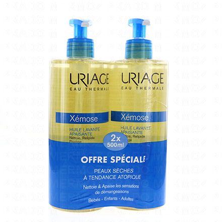 URIAGE Xémose Huile nettoyante apaisante (lot de 2*500ml)