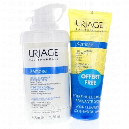 URIAGE Xemose Cr&egrave;me relipidante 400ml + huile lavante 200ml