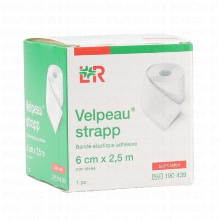 VELPEAU STRAPP Bande De Compression Adh&eacute;sive &eacute;lastique (6m x 2,5m)