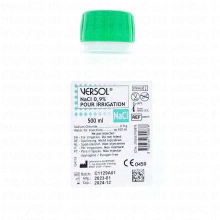VERSOL NaCl 0.9% pour Irrigation Serum Physiologique (flacon 500ml)