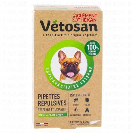 VETOSAN Pipettes Répulsives chiots et petits chiens x2