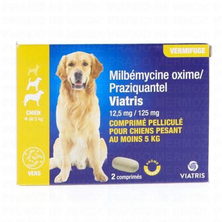 VIATRIS Milbemycine Praziquantel Chien +5kg x2 comprim&eacute;s