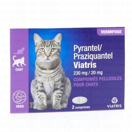 VIATRIS Pyrantel + Praziquantel Vermifuge Chat x2 comprim&eacute;s