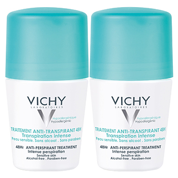 VICHY Déodorant traitement anti-transpirant 48h transpiration intense (lot de 2 x 50ml)