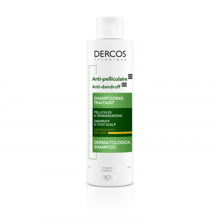 VICHY Dercos - Shampooing traitant anti-pelliculaire cheveux secs 200ml