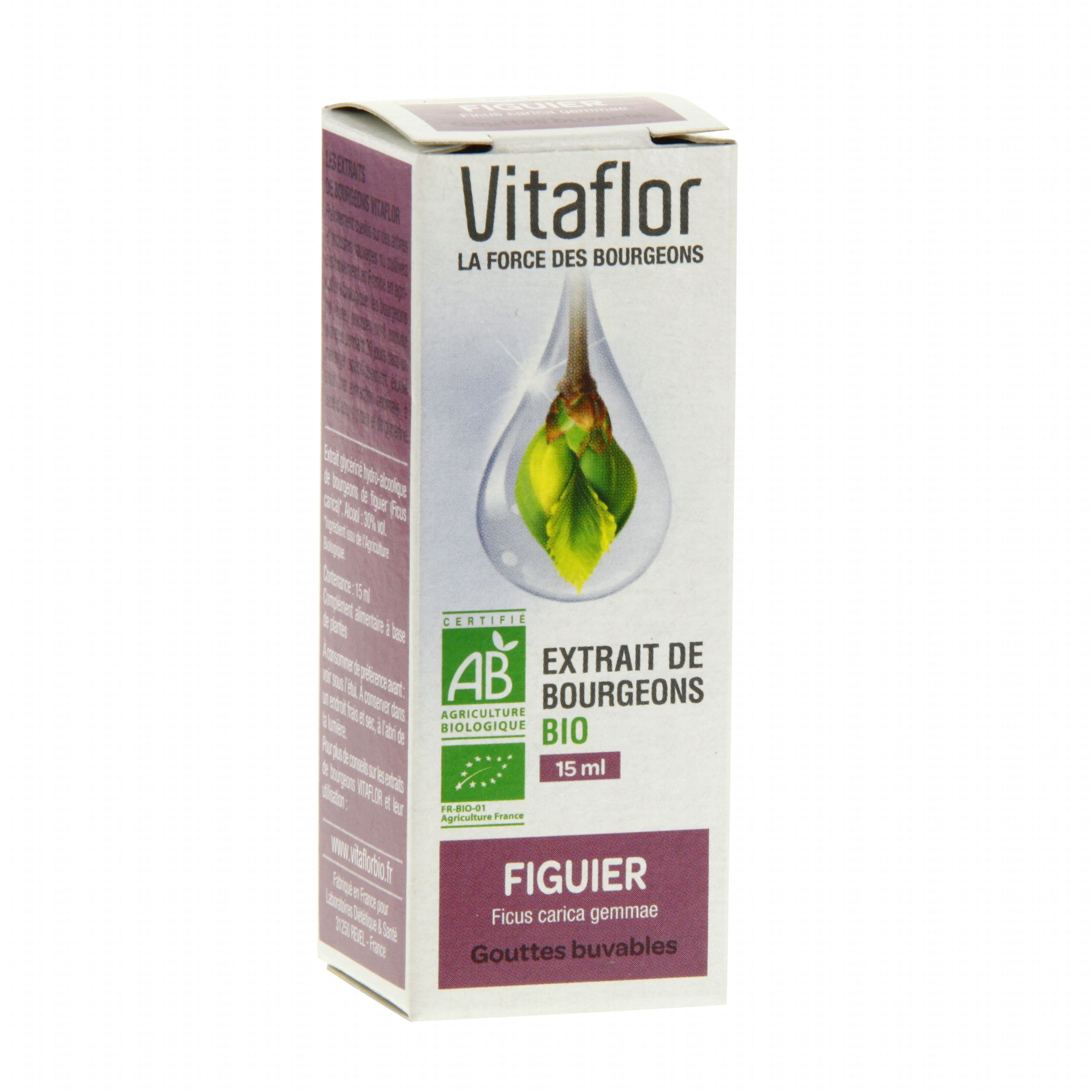VITAFLOR Extrait de bourgeons bio Figuier flacon 15ml - Parapharmacie