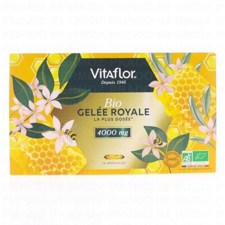 VITAFLOR Gelée Royale Bio 4000mg boite de 10 ampoules