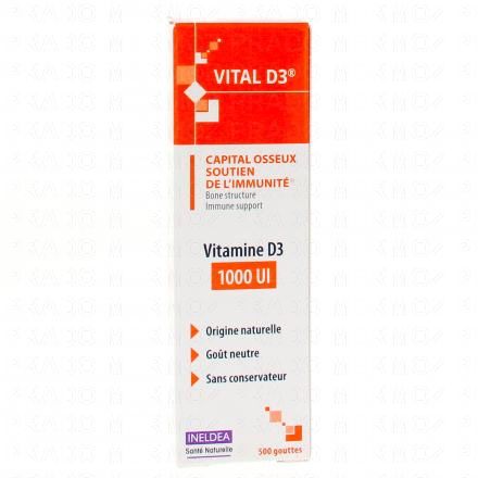 INELDEA Vital D3 capital osseux soutien de l'immunité 500 gouttes