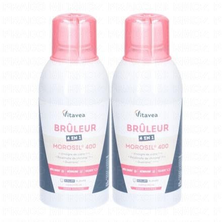 VITAVEA Brûleur 4 en 1 Morosil 400 Saveur pêche lot de 2 x 500ml