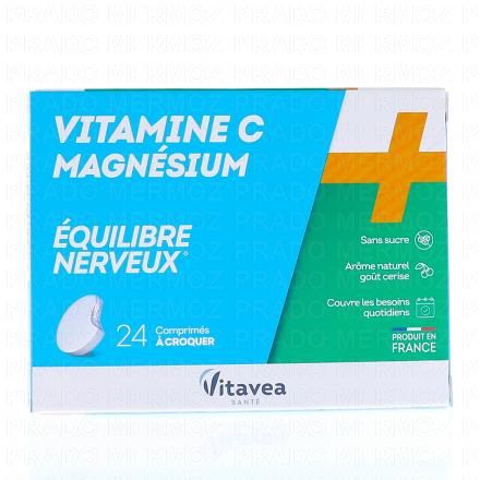 VITAVEA Comprimés à croquer vitamine C + magnesium 24 comprimés