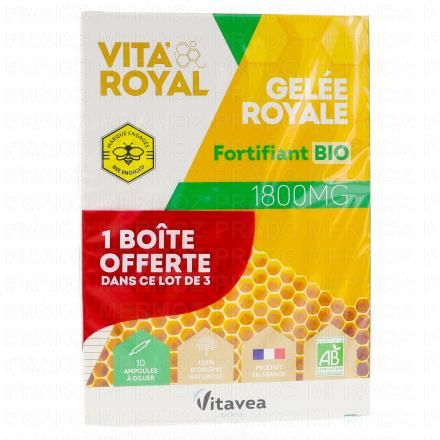 Gelée royale bio 1800mg lot de 3 x 10 ampoules 2