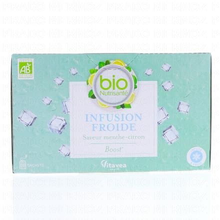 VITAVEA Infusion Froide Bio Saveur Menthe Citron Boost x20 sachets