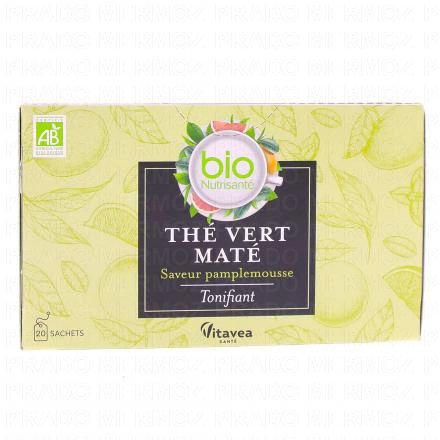 VITAVEA Thé Vert Maté saveur pamplemousse 20 sachets