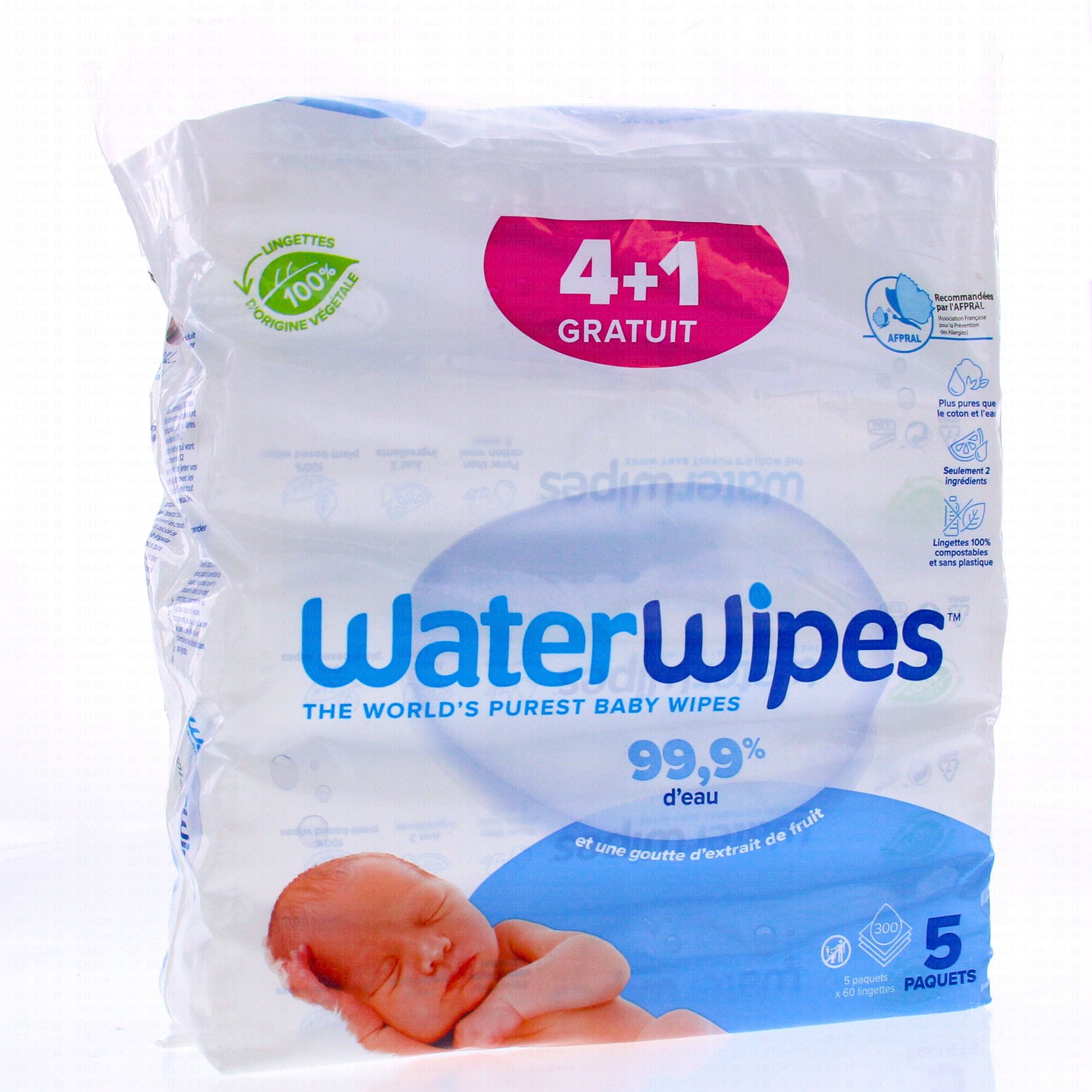 WATERWIPES Lingettes Bébé peaux sensibles - Lot de 9x60 - Cdiscount  Puériculture & Eveil bébé