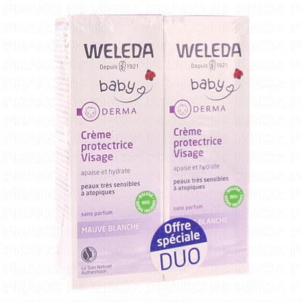 WELEDA Bébé Derma crème protectrice visage à la mauve blanche bio (lot de 2)