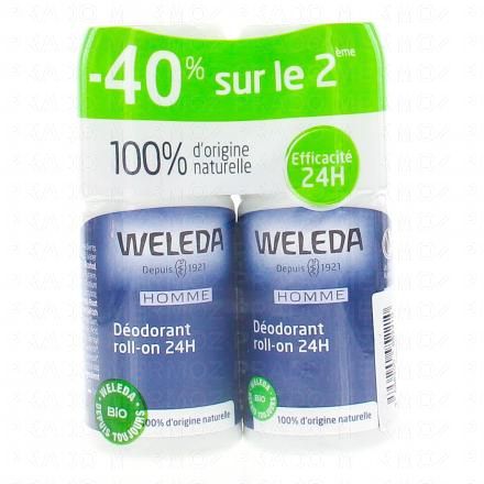 WELEDA Déodorant roll-on Homme (lot de 2 flacons 50ml)