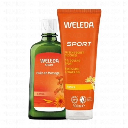 WELEDA Sport - Huile de massage &agrave; l'Arnica (flacon 200ml + 1 gel douche offert)